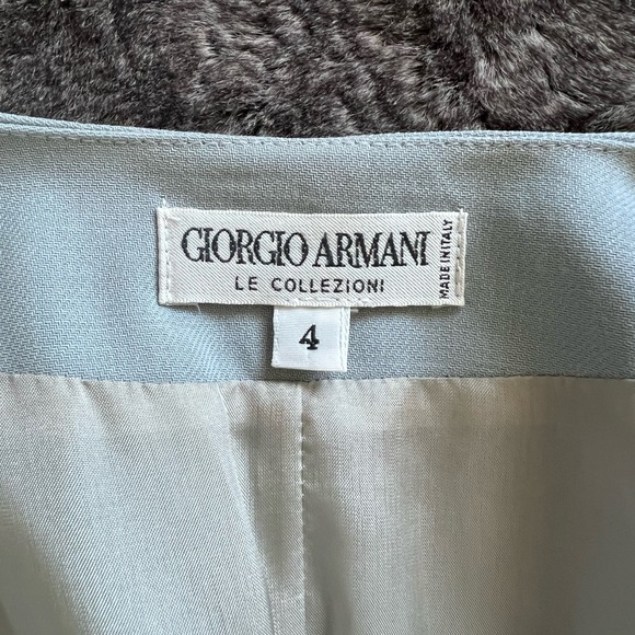 Giorgio Armani - Light blue compact wool coat with lining. Button closure. - Picture 3 of 7